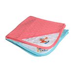 CATCUB Ultra Soft Cotton Jacquard Baby Hooded Towel Combo (Blue , Coral Pink) - Pack of 2