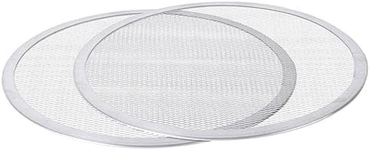 2X 12" Aluminium Pizza Screens - Medium Non Stick Metal Mesh Kitchen Oven Cooking Baking Pan Rack Accessories for Crisper Base - by Argon Tableware