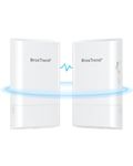 BrosTrend 5GHz 867Mbps WiFi Bridge Point to Point Outdoor CPE, Plug and Play 1KM Long Range Wireless Bridge with Passive PoE Adapter, for Farm Garage Barn, Network Ethernet Bridge for PtP/PtMP, 2-Pack