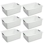 Sterilite Baskets, Bins, Crates, White, (Pack of 6)