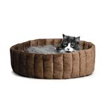 K&H Pet Products Lazy Cup Pet Bed Large Tan/Mocha 20"
