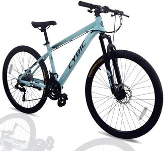 CYBIC Mountain Bike 24/26in, 21-Speed Disc, Front Suspension Mountain Bike, Youth/Adult Mens Womens Commuter City Snow Bicycles (Blue, 24inch)