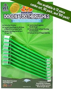 New Dual Ended Long Dog & Cat Toothbrush | Pet Safe Super Soft Bristles for Pet Dental & Oral Care Teeth & Gums (8 Count)