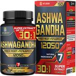 150 Capsules - Ashwagandha Capsule - Great Strength 12050mg. Blende Fenugreek, Maca Root, Turmeric Root & More - Supplements for Stress Relief, Immune Support, Balanced Energy Levels