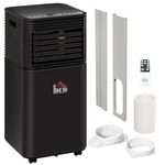 HOMCOM Portable Air Conditioner, 8,000 BTU Portable AC Unit with Cool, Dehumidifier, Fan, Sleep Modes, Remote Control, 24H Timer, Window Kit, 344 Sq. ft for Home, Office, Black