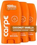 Carpe Underarm Antiperspirant and Deodorant, Clinical strength with Coconut Vanilla scent, Combat excessive sweating, Stay fresh and dry, Great for hyperhidrosis (Pack of 3)