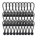 30 Pack Bungee Balls, Taomoder Black Bungee Cord HeavyWeight 4 inches Tarp Bungee Cords Tie Down Straps Multifunction Elastic Rope for Camping, Tents, Cargo, Projector Screen, Canopy Tent