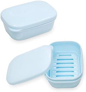 TANCANO Soap Dish Soap Box Soap Holder 2 Pack Container Soap Case for Shower, Waterproof Portable Soap Tray for Travel, Car, Home, Outdoor, Camping, Gym, Sky Blue