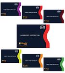 RFID Blocking Sleeves, Set with Color Coding | Identity Theft Prevention RFID Blocking Envelopes by Boxiki Travel (Set of 6 Credit Card Sleeves + 1 Passport Sleeve) (Navy Blue)