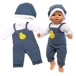 Miunana Sweet Doll Clothes Hats Accessories for 14-17 Inch 35-43 cm Baby Doll, Doll Clothes Outfits (Dark Blue)