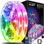 Keepsmile 65.6ft Led Light Strip (2 Rolls of 32.8ft) Bluetooth App Control Led Strip Light with Remote Music Sync Color Changing RGB Led Lights for Bedroom Room Home Christmas Decor (Lumiere Led 20M)