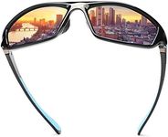 LJIMI Sports Polarized Wrap Around Sunglasses for Men and Women Cycling Driving Fishing Golf UV400 Protection Retro Sun Glasses Anti Glare Shades Classic Ultralight Frame Eyewear Vintage Eyeglasses