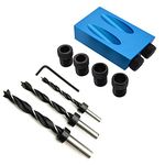 Zohino 14 Pcs Pocket Hole Jig Set 15 Degree Woodworking Inclined Hole Fixture 6/8/10mm Drill Bits Dowel Screw Drill Jig Joinery Kit Carpenters