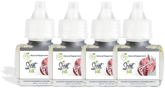 Scent Fill 100% Natural Peppermint Plug in Air Freshener, 4 Scented Oil Refills