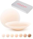 POUPUA Cakes Nipple Cover No Show 1/2/4 Pairs - Adhesive Cakes Body Nipple Cover, Silicone Nipple Pasties for Women Reusable, A.crème