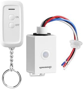 DEWENWILS Outdoor Indoor Wireless Light Switch and Receiver Kit, 15A/1800W, No Wiring, IP65 Waterproof, Wireless Remote Light Switch for Lighting