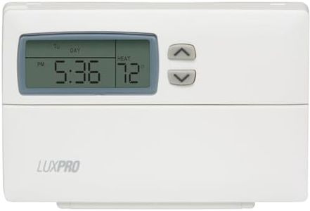 Lux Pro Programmable Thermostat for Home Use; 5-2 Day Thermostat; 1 Heat, 1 Cool, Batteries Included