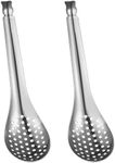 UPKOCH 2pcs Caviar Colander Piercing Tools Egg Pasta Mini Deep Fryer Slotted Skimmer Strainer Scoop Slotted Serving Spoon Stainless Steel Colander Scoop Home Colander Strainer Small Spoon