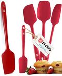 DI ORO Silicone Spatula Set - Rubber Kitchen Spatulas for Baking, Cooking, & Mixing - 600°F Heat-Resistant & BPA Free Silicone Scraper Spatulas for Nonstick Cookware - Dishwasher Safe (5pc, Red)