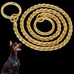 Pets Empire Choke Chain Training Dog Collars Snake P Choker Pet Show Collar Gold Snake Choke Chain Dog Choker Collar 1 Pc (Large (Thickness-4.0mm x Length-50cm))