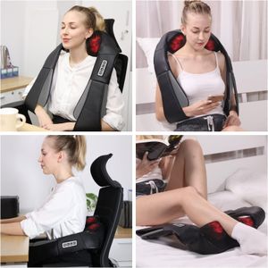 iKristin 3D Kneading Neck Massager with Heat – Gray