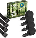 FASTY Lashing Straps Cam Buckle Tie Down Black - 30% Recycled Webbing - 881lbs Break Strength (4-Pack 1" x 8 ft)