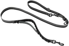 Hands Free Dog Leash - Waist or Shoulder Leash for Walking and Hiking with Medium and Large Dogs, Adjustable 4 to 6 FT Bungee Lead with Traffic Handle by Nuvuq (18-120 lbs, Black)