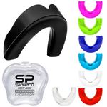 Mouthguards Slim Fit Junior Mouldable Gum Shield with Case for Boxing Men MMA Rugby Hockey Basketball Muay Thai Kickboxing Football All Contact Sports(<11 Years, Black)