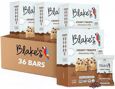 Blake’s Crispy Treats – Chocolate Chip (36 Count), Nut Free, Gluten Free, Dairy Free & Vegan, Healthy Snacks for Kids or Adults, School Safe, Low Calorie Soy Free Snack