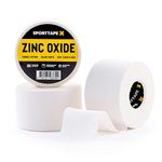 SPORTTAPE Zinc Oxide Tape - 3 Rolls - 3.8cm x 10m | White Athletic Tape | Blister Prevention Tape - Ankle, Foot, Wrist and Hand | Rugby & Football Sports Strapping Tape & Boxing Tape for Hands