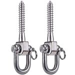 SELEWARE Swing Hangers 180° Swing Screw Set Brackets, SUS304 Stainless Steel 800 KG Capacity Hammock Hooks for Playground Yoga Hammock Rope Chair Sandbag Punching Bag Porch Swing Set (2 Pack)