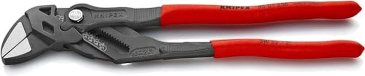 Knipex Pliers Wrench pliers and a wrench in a single tool grey atramentized, with non-slip plastic coating 250 mm (self-service card/blister) 86 01 250 SB