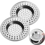 2 Pcs Sink Strainer, Stainless Steel Sink Strainer Plug, Drain Hair Catcher, Protector Shower Drain Cover, Sink Stopper Drain Filter for Kitchen, Bathtub, Bathroom, 2.95 "/ 7.5 cm