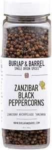 Burlap & Barrel | Zanzibar Black Peppercorns | As Seen On Shark Tank! | Award-Winning, Vine-Ripened Peppercorns, Bright, Lemony, Spicy | Peppercorns Whole, Pepper Corns | 16 Oz Grinder-Top Plastic Container