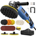 WtoolfeX Car Buffer Polisher Kit, 1600W Car Polishing Kit, 7-inch/6-inch Rotary Buffer Waxer, 7 Variable Speed, Rotary Polisher for Car, Detachable Handle Perfect for Boat, Car Polishing＆Waxing