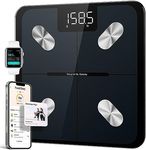 Etekcity Bathroom Digital Scale for Body Weight, Smart Weighing Scale with Body Fat and Water Weight for People, Bluetooth BMI Electronic Body Analyzer Machine, Accurate Machine, 400lb Black ESF-551