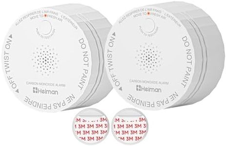 Heiman Carbon Monoxide Detectors, Mini Portable CO Detector 10 Year Battery Operated, UL 2034 5th Certified, 10 Year Figaro Sensor/85 dB/Test Silence Button, Small CO Alarm for Home Travel RV, 2 Pack
