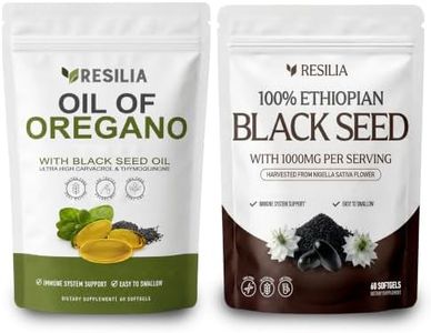 Resilia Oregano Oil & Black Seed Softgels – 6000mg Oregano + 1000mg Black Seed Per Serving – Herbal Daily Wellness Formula – Easy to Swallow – 60 Softgels