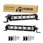 AUXTINGS 2x 7 inch 30W Ultra Slim Single Row LED Light Bar Spot Beam with Mounting Bracket For Off road Ranger ATV UTV SUV