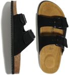 Project Cloud Men's Slippers - Genuine Leather Sandals w/Memory Foam - Men Footwear & Slides for Men w/Cork Footbed - Flip Flops for Men w/Straps - Non-Slip Mens Slides (Arizona), Black, 11.5-12