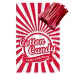 Cotton Candy Bags with Ties (100 Count), Clear Bags for Cotton candy with Print, Prefect for Carnivals and Parties. 11.5x18.5 Inches (Red)