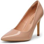 DREAM PAIRS Women's Closed Toe High Heels Dress Pointed Toe Wedding Pump Shoes,Size 9,Pink/pat,Christian-New