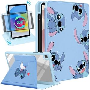 Trendy Fan for Galaxy Tab A7 lite Case 8.7 Inch 2021 Cute Cartoon Kawaii for Girls Kids Girly Women Design Covers,360 Degree Rotating Folio Stand Pencil Holder for Samsung Galaxy Tab A7 lite,Blue