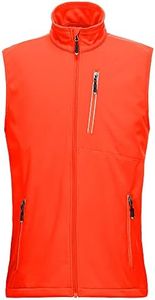 33,000ft Gilet Softshell léger et imperméable pour homme, veste sans manches pour cyclisme, course à pied, randonnée, golf, voyage, Orange, XL
