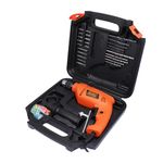 BLACK+DECKER HD555K50-IN 550W 13MM CORDED Variable Speed Reversible IMPACT DRILL KIT with 75 ACCESSORIES (25 Screws, 25 Bits & 25 Anchors) and SIDE HANDLE for Home & Professional Use, 1 Year Warranty