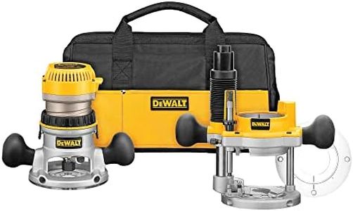 DEWALT Router, Fixed and Plunge Base Kit, Soft Start, 12-Amp, 24,000 RPM, Variable Speed Trigger, Corded (DW618PKB)