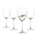 Galateo Italia Crystal Bianco White Wine Glasses - 11.5 oz (340 mL) - Made in Slovakia - One-Piece Pulled Stem Design - Lead Free Crystal - Set of 4