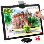 A3 Light Board, Light Pad for Diamond Painting, comzler 6 Levels&Stepless Dimmable Light Box for Tracing, Ultra-Thin LED Copy Board with Type-C Cable for Weeding Vinyl,Sketching, Animation