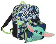 Disney Mandalorian Backpack With Lunch Bag Kids GROGU Baby Yoda Matching School Bag Set