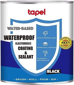 Tapel Water-Based Liquid Rubber Waterproof Sealant - Dark Grey 1.4L - Professional Grade Roof & Concrete Coating, Indoor/Outdoor Leak Repair, Crack Filler, Weather-Resistant Protection